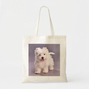 Westie puppy tote bag