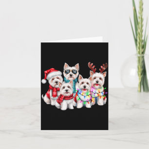 Westie Reindeer Christmas Lights Dog Lover Xmas Pa Card