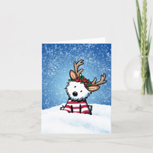 Westie Reindeer Holiday Card