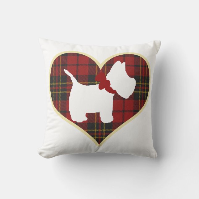 Westie Right Throw Pillow (Front)