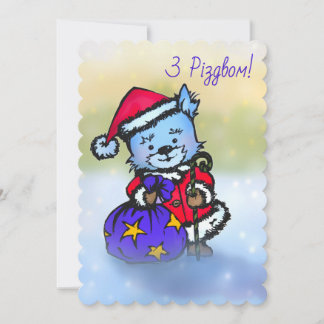 Westie Santa Claus - З Різдвом! - Hand Drawn Holiday Card