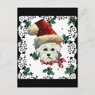 Westie Santa Holiday Postcard