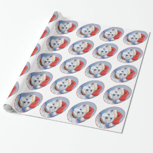Westie Santas Helper Wrapping Paper