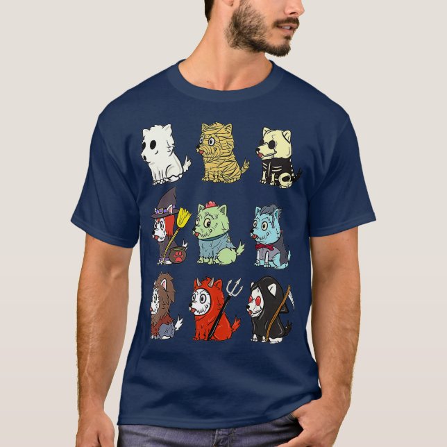 Westie Scary Costumes Halloween  Funny Dog T-Shirt (Front)
