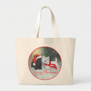 Westie Scottie Christmas Large Tote Bag