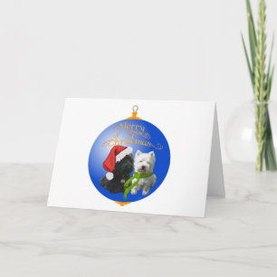 Westie Scottie Christmas Ornament Holiday Card