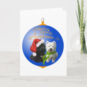 Westie Scottie Christmas Ornament Holiday Card