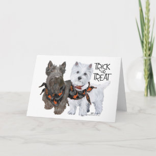Westie Scottie Trick or Treat Card