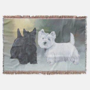 Westie Scottie Wintertime Throw Blanket