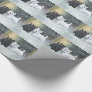 Westie Scottie Wintertime Wrapping Paper