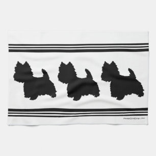 Westie Silhouette Kitchen Towel