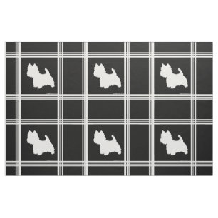 Westie Silhouette on Black Fabric