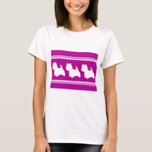 Westie Silhouette on Magenta T-Shirt