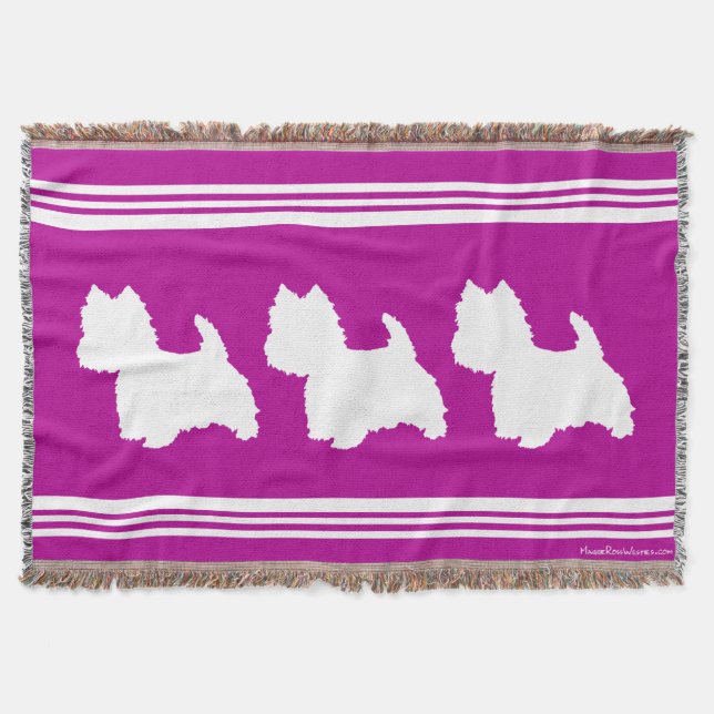 Westie Silhouette Throw Blanket (Front)