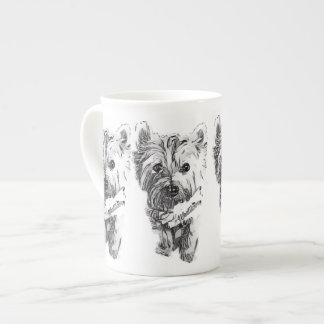 Westie sketch bone china mug