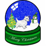 westie snow globe photo sculpture ornament<br><div class="desc">cute holiday ornament</div>