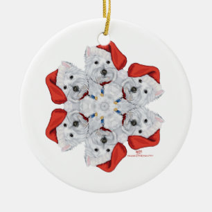 Westie Snowflake Ceramic Ornament