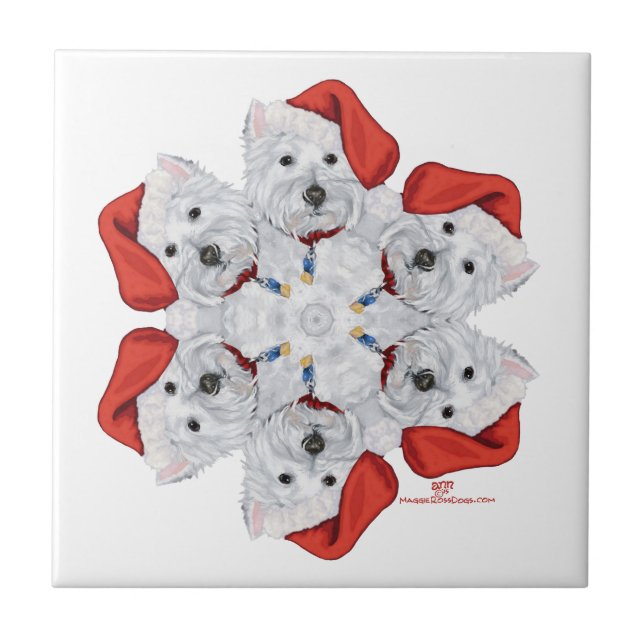 Westie Snowflake Tile (Front)