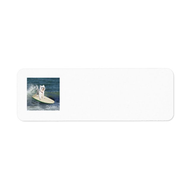 Westie Surfing Return Address Label (Front)