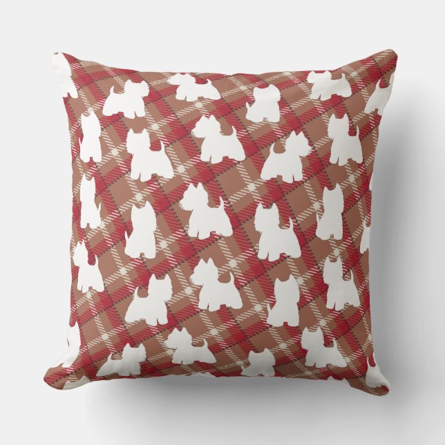 Westie tartan cushion (Front)