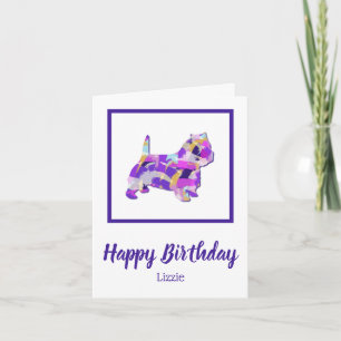 Westie Terrier Dog Cute Silhouette Purple PY&B Card