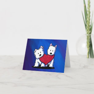 Westie Terrier Heart Duo Card