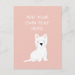 Westie Terrier Nom personnalisé du chien Carte pos