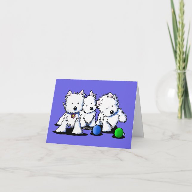 Westie Terrier Trio Cartes de Noël (Devant)