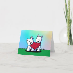 Westie Terriers Valentine Holiday Card