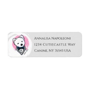 Westie Wedding Address Label 