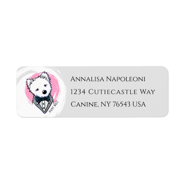 Westie Wedding Address Label  (Front)