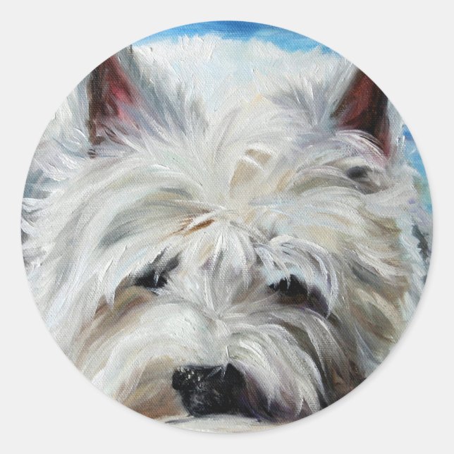 Westie West Highland Terrier Dog Beach Bum Sticker (Front)