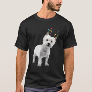 Westie West Highland Terrier Reindeer Dog For Chri T-Shirt