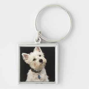 Westie (West Highland terrier) with collar Keychain