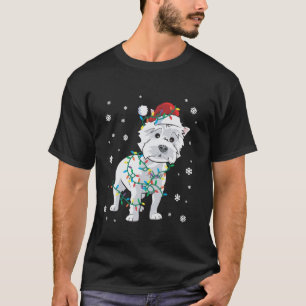 Westie West Highland Terrier Wrapped In Christmas  T-Shirt
