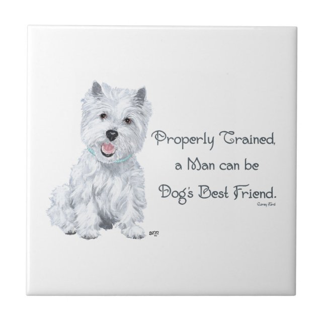 Westie Wisdom Ceramic Tile (Front)
