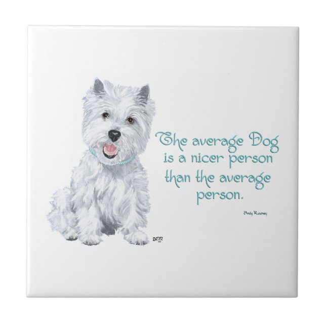 Westie Wisdom Ceramic Tile (Front)