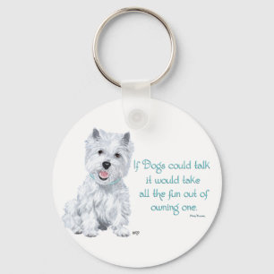 Westie Wisdom - If Dogs Could Talk Keychain