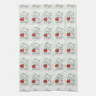 Westie With Heart Kitchen Towel