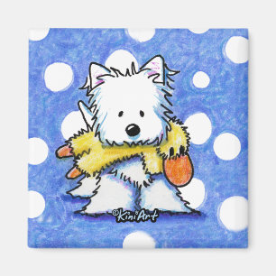 Westie With Toy Duck Magnet