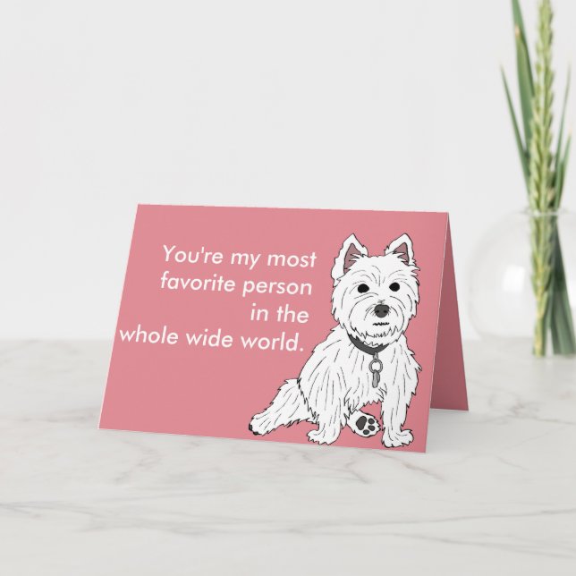 Westie Wuv rose vous carte de Valentine (Devant)