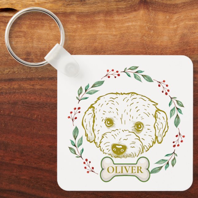 Westiepoo Dog Personalized Keychain (Front)