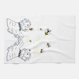 Westies and Bees Kitchen Towel