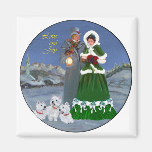 Westies and Family Christmas Carols Magnet