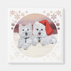 Westies in Wintertime Magnet