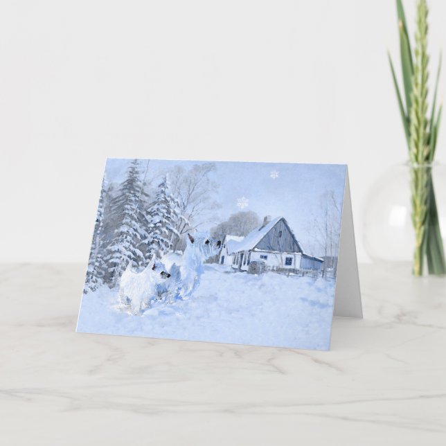Westies Love the Wintertime Holiday Card (Front)