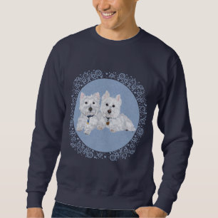 Westies on Blue Sweatshirt