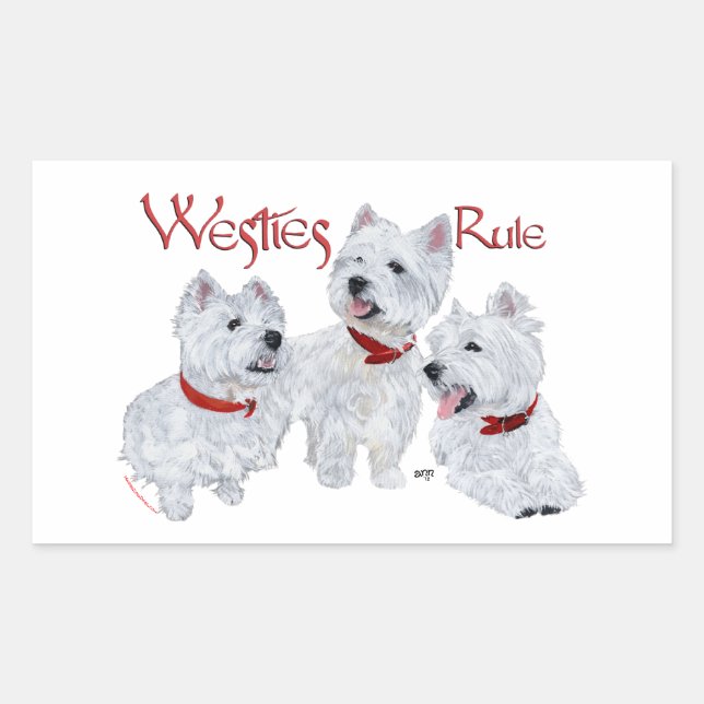 Westies Rule! Sticker (Front)