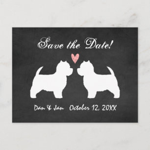 Westies Wedding Save the Date Announcement Postcard