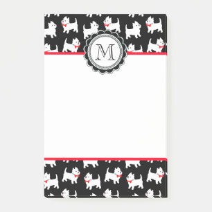 Westies West Highland White Terrier Pattern Post-it Notes